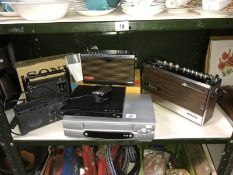 A VHS video player and 4 radios (2 retro Grundig and Nordmende - both boxed)