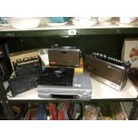 A VHS video player and 4 radios (2 retro Grundig and Nordmende - both boxed)