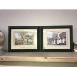 2 framed and glazed rustic pictures