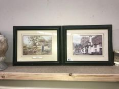 2 framed and glazed rustic pictures