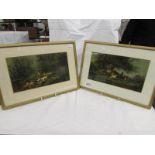 2 framed and glazed scenes of birds and ducks by E Lemmens.