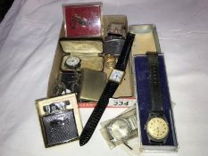 3 old lighters and quantity of old watches