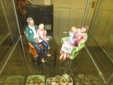 2 Royal Doulton figures - Grandpa's Story HN 3456 and When I Was Young, HN 3457.