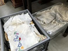 2 boxes of assorted items of linen