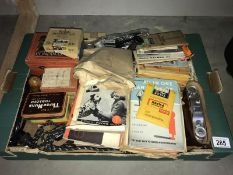 A box of photographic equipment including Agfa record camera
