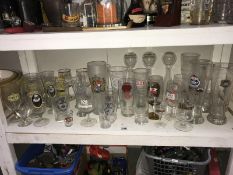 A large number of drinking glasses,