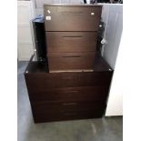 2 four drawers chest and 2 three drawer chests