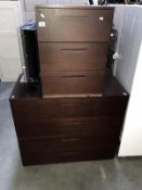 2 four drawers chest and 2 three drawer chests