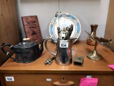 A quantity of miscellaneous including pewter,