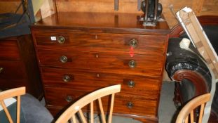 A Victorian mahogany chest of drawers with string inlay to top.