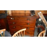 A Victorian mahogany chest of drawers with string inlay to top.