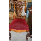 A mahogany dining/hall chair,.