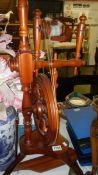 A spinning wheel,.