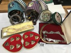 A quantity of costume jewellery including necklaces,