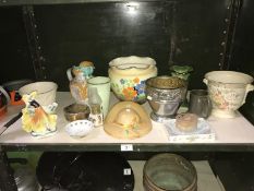 A small collection of pots & vases etc.