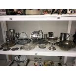 A large quantity of silver plate, pewter & white metal ornaments, drinking vessels,