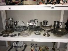 A large quantity of silver plate, pewter & white metal ornaments, drinking vessels,