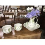 A Quinton jug & bowl with 2 matching potty's