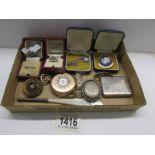 An Ingersol Trenton half hunter pocket watch (a/f) with an assortment of costume jewellery