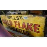 A double sides Will's Gold Flake cigarettes sign.