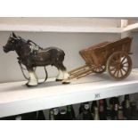 A shire horse & wagon ornament