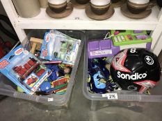 2 boxes of children's toys