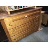 A 3 drawer pine chest