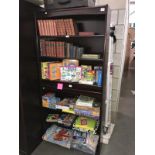 2 three shelf dark brown bookcases