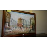 A French Parisian scene signed Burnet.