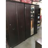 A 2 door wardrobe and a 2 door mirrored wardrobe