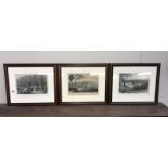 3 framed & glazed engraving prints