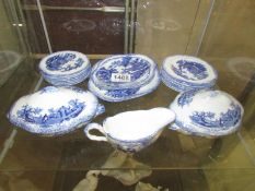A Ridgway blue and white child's dinner set.