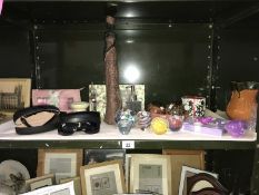 A quantity of miscellaneous including cased sunglasses, glass paperweights, ornaments etc.