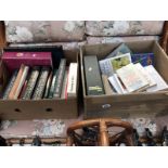 2 boxes of reference books and novels
