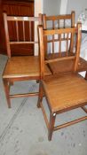 3 old oak chairs.