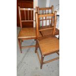 3 old oak chairs.