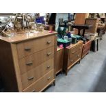 A mid 20th Century bedroom suite of a 4 drawer chest,
