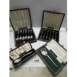 A cased set of 6 silver cocktail sticks CBirmingham 1937),