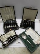 A cased set of 6 silver cocktail sticks CBirmingham 1937),