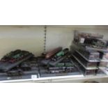 A large collection of '00' gauge model railway plastic static steam engine models.