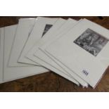 5 Henry Moore shelter sketch prints circa 1940, 1 Pablo Picasso print circa 1956,