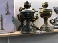 4 brass oil lamps A/F