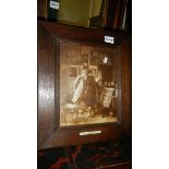A Victorian oak framed and glazed print entitled 'The Print Collector', Meissonier.