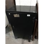 A lockable metal cabinet