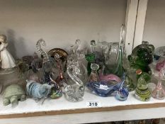 A collection of glass animal ornaments