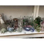A collection of glass animal ornaments