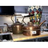 2 copper kettles