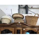 A collection of baskets and woven items