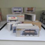 Approximately 20 '00' gauge rolling stock, Wrenn and Hornby Dublo in home made boxes.