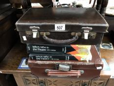 2 small leather brief cases - one with used appointment diaries (1939 - 1980 including ARP's) and